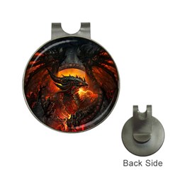 Dragon Fire Fantasy Art Hat Clips With Golf Markers by Sudhe