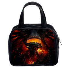 Dragon Fire Fantasy Art Classic Handbag (two Sides) by Sudhe