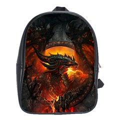 Dragon Fire Fantasy Art School Bag (large) by Sudhe