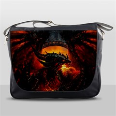 Dragon Fire Fantasy Art Messenger Bag by Sudhe