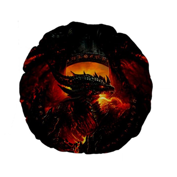 Dragon Fire Fantasy Art Standard 15  Premium Round Cushions