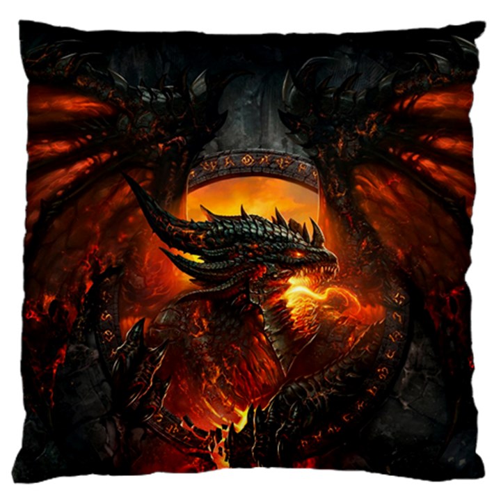 Dragon Fire Fantasy Art Large Flano Cushion Case (Two Sides)