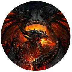 Dragon Fire Fantasy Art Wooden Bottle Opener (round) by Sudhe