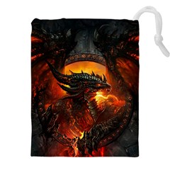 Dragon Fire Fantasy Art Drawstring Pouch (4xl) by Sudhe