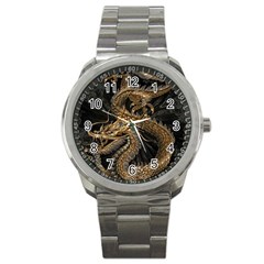 Fantasy Dragon Pentagram Sport Metal Watch by Sudhe