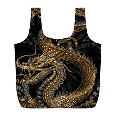 Fantasy Dragon Pentagram Full Print Recycle Bag (l) by Sudhe