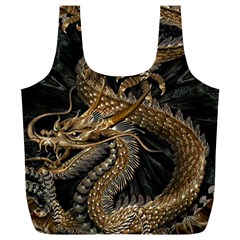 Fantasy Dragon Pentagram Full Print Recycle Bag (xl) by Sudhe