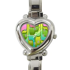 Background-color-texture-bright Heart Italian Charm Watch by Sudhe