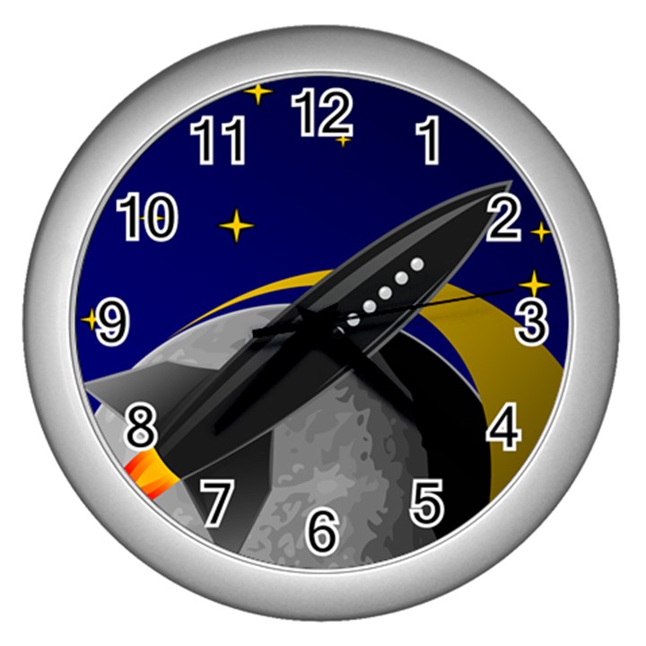 Science-fiction-sci-fi-sci-fi-logo Wall Clock (Silver)