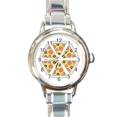 Pizza-slice-food-italian Round Italian Charm Watch by Sudhe