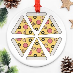 Pizza-slice-food-italian Ornament (round) by Sudhe