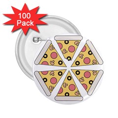 Pizza-slice-food-italian 2 25  Buttons (100 Pack)  by Sudhe