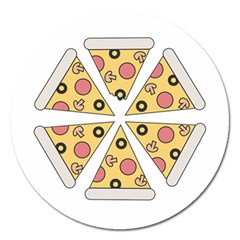 Pizza-slice-food-italian Magnet 5  (round) by Sudhe