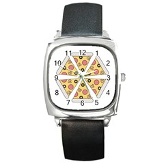 Pizza-slice-food-italian Square Metal Watch by Sudhe