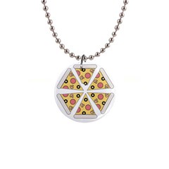 Pizza-slice-food-italian 1  Button Necklace by Sudhe