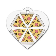 Pizza-slice-food-italian Dog Tag Heart (one Side) by Sudhe