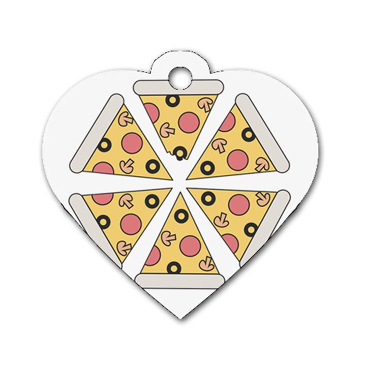 Pizza-slice-food-italian Dog Tag Heart (Two Sides)