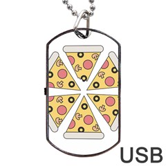 Pizza-slice-food-italian Dog Tag Usb Flash (two Sides) by Sudhe