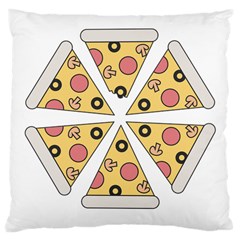 Pizza-slice-food-italian Large Cushion Case (one Side) by Sudhe