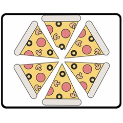 Pizza-slice-food-italian Double Sided Fleece Blanket (medium)  by Sudhe