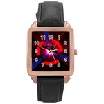 Science-fiction-cover-adventure Rose Gold Leather Watch  Front