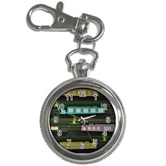 Narrow-boats-scene-pattern Key Chain Watches by Sudhe