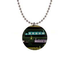 Narrow-boats-scene-pattern 1  Button Necklace by Sudhe