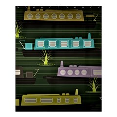 Narrow-boats-scene-pattern Shower Curtain 60  X 72  (medium) 