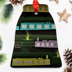 Narrow-boats-scene-pattern Ornament (bell) by Sudhe