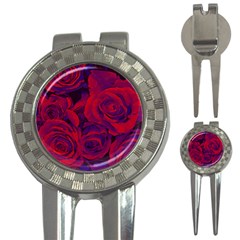 Roses-red-purple-flowers-pretty 3-in-1 Golf Divots by Sudhe