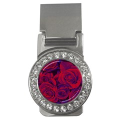 Roses-red-purple-flowers-pretty Money Clips (cz)  by Sudhe