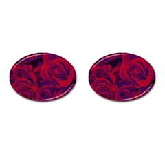 Roses-red-purple-flowers-pretty Cufflinks (oval) by Sudhe