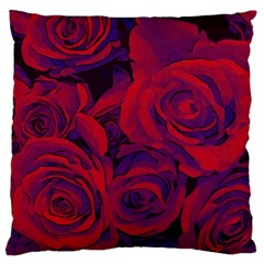 Roses-red-purple-flowers-pretty Large Cushion Case (one Side) by Sudhe