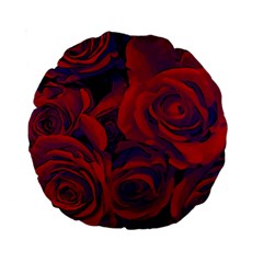 Roses-red-purple-flowers-pretty Standard 15  Premium Round Cushions by Sudhe