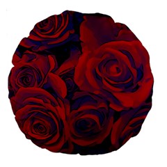 Roses-red-purple-flowers-pretty Large 18  Premium Round Cushions by Sudhe