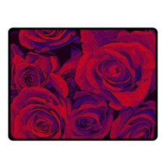 Roses-red-purple-flowers-pretty Double Sided Fleece Blanket (small)  by Sudhe