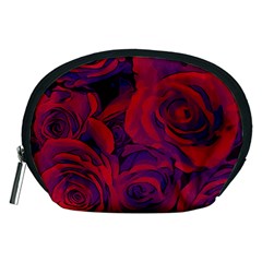 Roses-red-purple-flowers-pretty Accessory Pouch (medium) by Sudhe