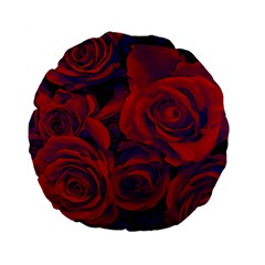 Roses-red-purple-flowers-pretty Standard 15  Premium Flano Round Cushions by Sudhe