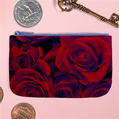 Roses-red-purple-flowers-pretty Large Coin Purse by Sudhe