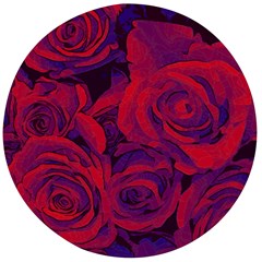 Roses-red-purple-flowers-pretty Wooden Bottle Opener (round) by Sudhe