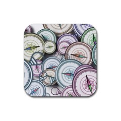 Compass-direction-north-south-east Rubber Coaster (square) 