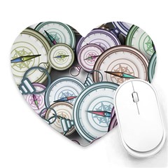 Compass-direction-north-south-east Heart Mousepads by Sudhe