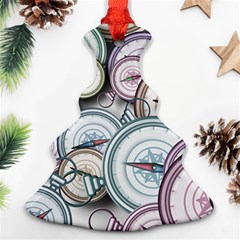 Compass-direction-north-south-east Christmas Tree Ornament (two Sides) by Sudhe