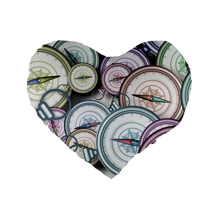 Compass-direction-north-south-east Standard 16  Premium Heart Shape Cushions