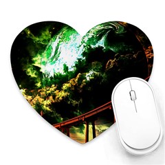 Science-fiction-forward-futuristic Heart Mousepads by Sudhe