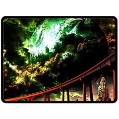 Science-fiction-forward-futuristic Fleece Blanket (large)  by Sudhe