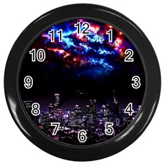 Science-fiction-sci-fi-forward Wall Clock (black) by Sudhe