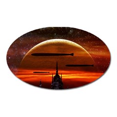 Science-fiction-digital-illustration Oval Magnet by Sudhe