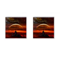 Science-fiction-digital-illustration Cufflinks (square) by Sudhe