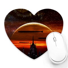 Science-fiction-digital-illustration Heart Mousepads by Sudhe